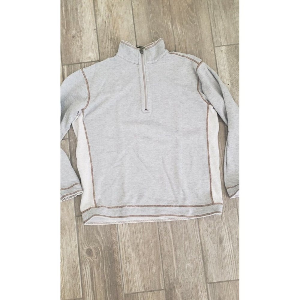 Tommy Bahama Jean 1/4 Zip Sweater Men Large Reversible Neutral Tone Long Sleeve - Picture 5 of 12